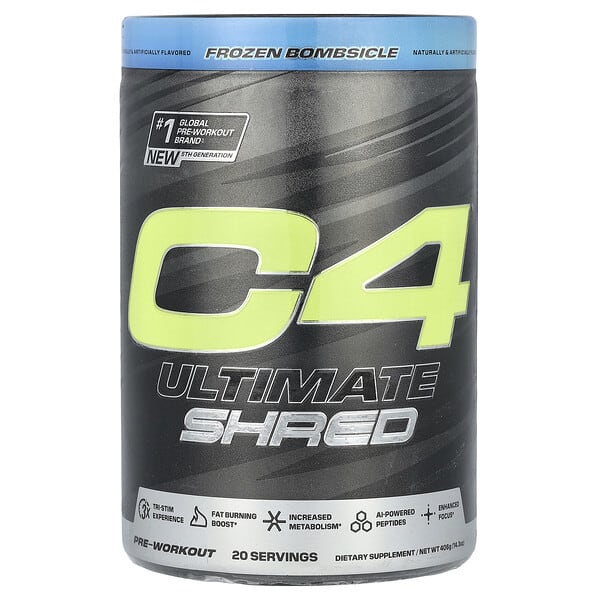 cll13335_v_8.jpg C4® Ultimate Shred, предтренировочный комплекс, Frozen Bombscle, 406 г (14,3 унции) — C4 / Cellucor