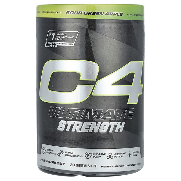 cll13336_v_8.jpg C4 Ultimate Strength, предтренировочный комплекс, кислое зеленое яблоко, 558 г (1,23 фунта) — C4 / Cellucor