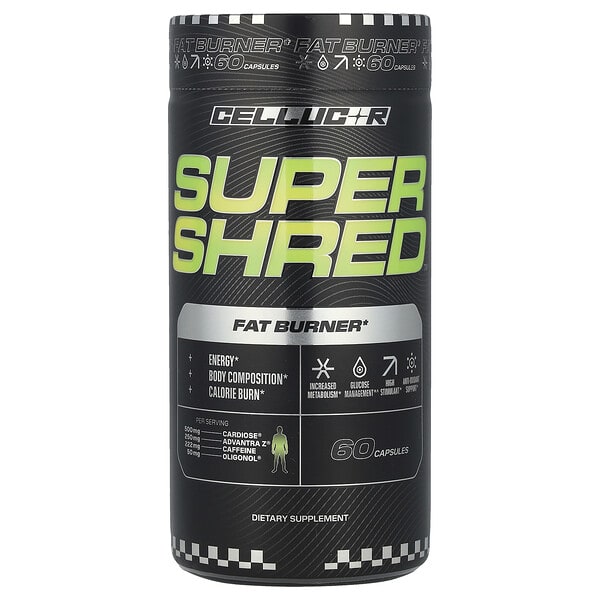 cll13436_v_8.jpg Super Shred, средство для сжигания жира, 60 капсул — C4 / Cellucor