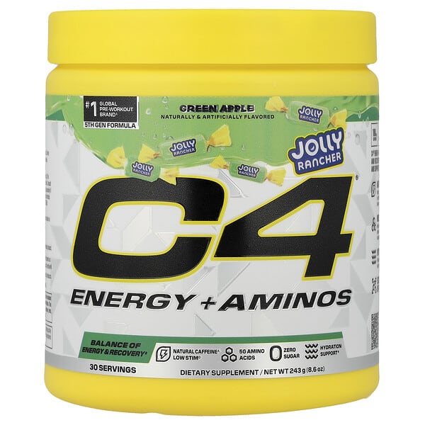 cll13739_v_8.jpg C4® Energy + Aminos, зеленое яблоко, 243 г (8,6 унции) — C4 / Cellucor