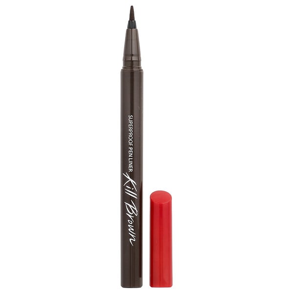 clo68124_v_20.jpg Superproof Pen Liner, Kill Brown, коричневый цвет 02, 0,55 мл (0,01 жидк. Унции) — Clio