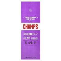 Beef Stick, Medium, Taco Seasoned , 10 Sticks, 1.15 oz (32 g) Each — Chomps