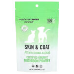 Skin &coat, сертифицированный органический грибной порошок, для кошек и собак, для домашних животных весом 9 кг (25 фунтов), для собак и кошек, 100 г (3,5 унции) — Mushroom Matrix Canine