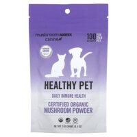 Healthy Pet, сертифицированный органический грибной порошок, для домашних животных, 9 кг (25 фунтов), для собак и кошек, 100 г (3,5 унции) — Mushroom Matrix Canine