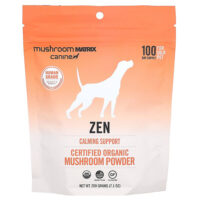 Zen, сертифицированный органический грибной порошок, для домашних животных, 50 фунтов, для собак и кошек, 200 г (7,1 унции) — Mushroom Matrix Canine