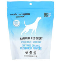 Maximum Recovery, сертифицированный органический грибной порошок, для домашних животных, 50 фунтов, для собак и кошек, 200 г (7,1 унции) — Mushroom Matrix Canine