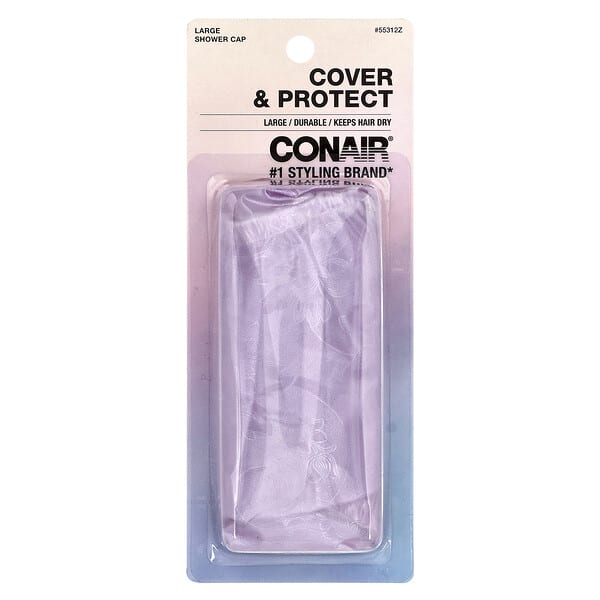 cnr55312_v_15.jpg шапочка для душа Cover & Protect, большая, 1 капсула — Conair
