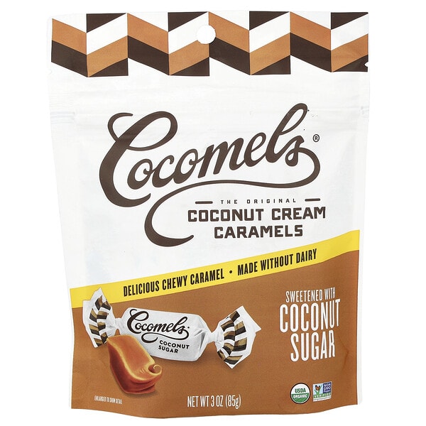com00382_v_14.jpg Coconut Cream Caramels, кокосовый сахар, 85 г (3 унции) — Cocomels