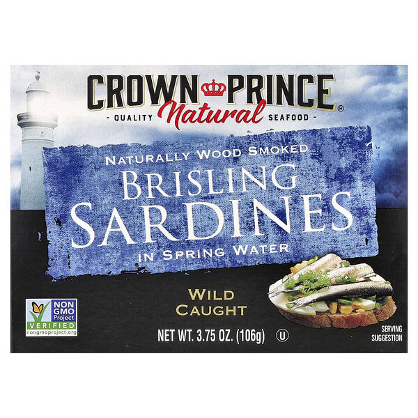 cpn00808_v_76.jpg Brisling Sardines, в родниковой воде, 106 г (3,75 унции) — Crown Prince Natural