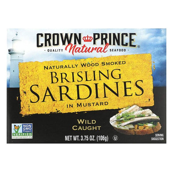 cpn00814_v_24.jpg Brisling Sardines, в горчице, 106 г (3,75 унции) — Crown Prince Natural
