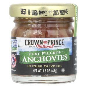 филе анчоусов, в чистом оливковом масле, 43 г (1,5 унции) — Crown Prince Natural
