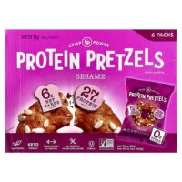 Протеиновые крендели с кунжутом, 6 пакетиков по 50 г (1,75 унции) — Crisp Power