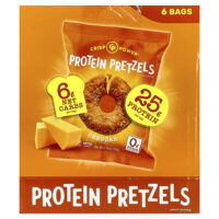 протеиновые крендели, с чеддером, 6 пакетиков по 50 г (1,75 унции) — Crisp Power