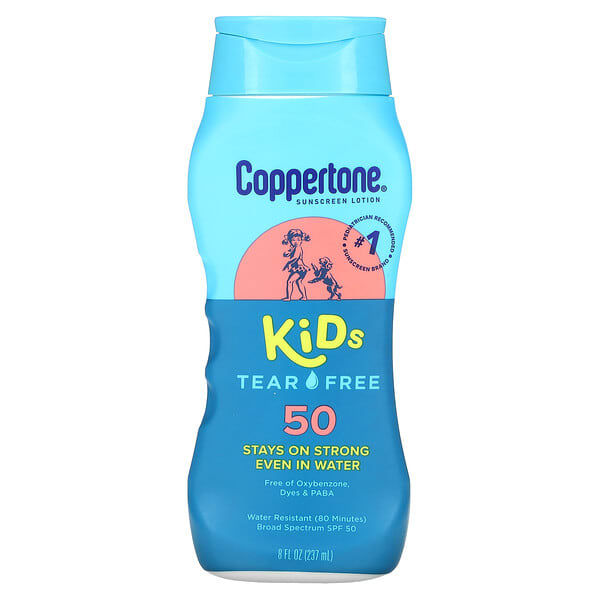 cpt02753_v_8.jpg Kids, без слез, солнцезащитный лосьон, SPF 50, 237 мл (8 жидк. унц.) — Coppertone
