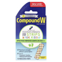 Compound W, средство для удаления бородавок, одноразовые пластыри, максимальная сила действия, для детей от 3 лет, 10 лечебных пластырей
