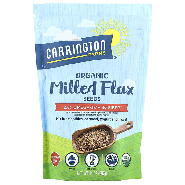 crf73000_v_5.jpg Органические молотые семена льна, 397 г (14 унций) — Carrington Farms