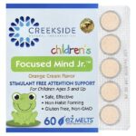 Children's Focused Mind Jr.™, апельсиновый крем, 60 таблеток EZ-Melt® — Creekside Natural Therapeutics