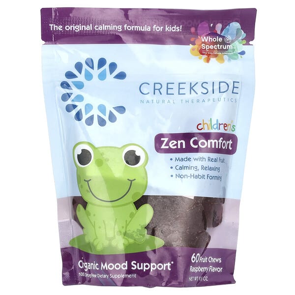crk00444_v_10.jpg Children's Anxiety Comfort, малина, жевательные таблетки с 60 фруктами — Creekside Natural Therapeutics
