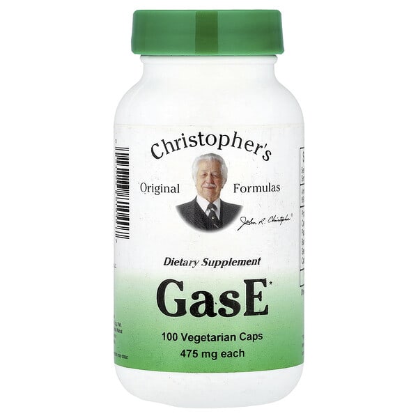 cro81040_v_30.jpg GasE, 100 вегетарианских капсул — Christopher's Original Formulas
