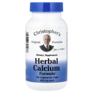 травяная формула с кальцием, 100 вегетарианских капсул — Christopher's Original Formulas