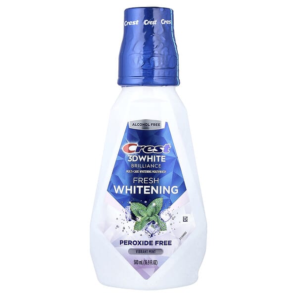 crr73485_v_28.jpg 3D White Brilliance Fresh, отбеливающий ополаскиватель для рта, без спирта, яркая мята, 500 мл (16,9 жидк. унции) — Crest