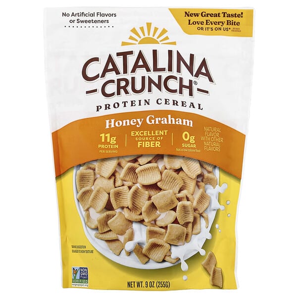 cta00155_v_22.jpg Protein Cereal, протеиновые хлопья, со вкусом меда, 255 г (9 унций) — Catalina Crunch