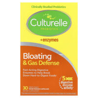Пробиотики, вздутие живота и газовая защита, 30 вегетарианских капсул — Culturelle