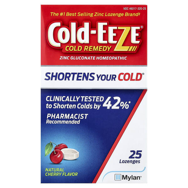 cze32025_v_38.jpg Cold Eeze, средство от простуды, глюконат цинка, натуральная вишня, 25 пастилок