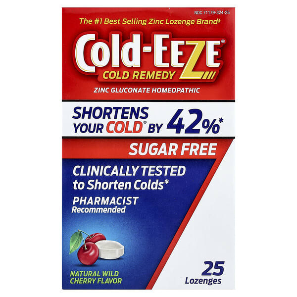 cze32425_v_44.jpg Cold Eeze, средство от простуды, глюконат цинка, натуральная дикая вишня, 25 пастилок