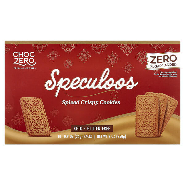 czo44746_v_18.jpg Премиальное печенье, Speculoos, хрустящее печенье со специями, 10 пакетиков по 25 г (0,9 унции) — ChocZero