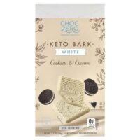 Keto Bark, белый шоколад, печенье и сливки, 8 батончиков, 90 г (3,2 унции) — ChocZero