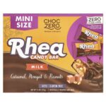Rhea Candy Bar, молоко, карамель, нуга и арахис, 15 батончиков, 14 г (0,5 унции) каждый — ChocZero