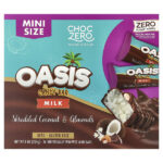 Oasis, шоколадный батончик, молоко, кокос и миндаль, 16 мини-батончиков в индивидуальной упаковке, 14 г (0,5 унции) каждый — ChocZero