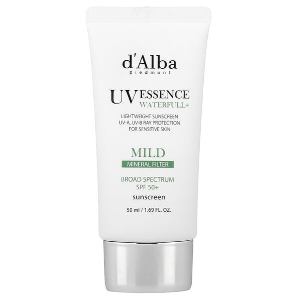 dab15480_v_77.jpg UV Essence Waterfull+, солнцезащитное средство, минеральный фильтр, мягкое, SPF 50, 50 мл (1,69 жидк. унции) — d'Alba