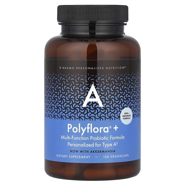 dad00286_v_8.jpg Polyflora® + A, многофункциональная формула с пробиотиками, 120 вегетарианских капсул — D'adamo