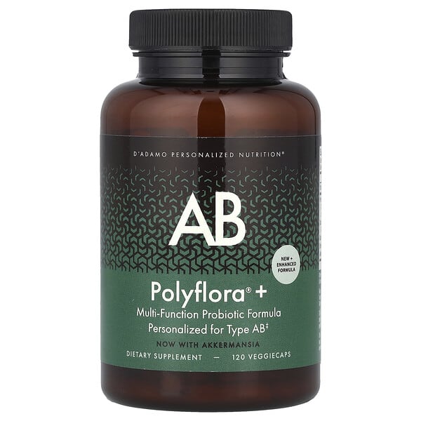 dad00288_v_8.jpg Polyflora® + AB, многофункциональная формула с пробиотиками, 120 растительных капсул — D'adamo