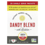 Instant Herbal Beverage With Dandelion (Быстрорастворимый травяной напиток с одуванчиком), без кофеина, 25 одноразовых пакетиков — Dandy Blend
