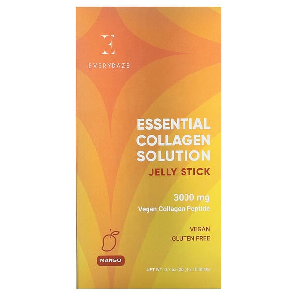 daz07828_v_9.jpg Essential Collagen Solution, желе в стиках, манго, 3000 мг, 10 стиков по 20 г (0,7 унции) — Everydaze