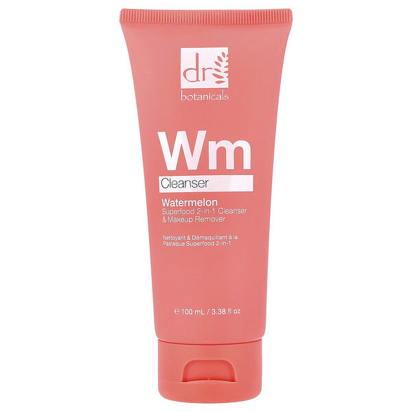 dbn59097_v_57.jpg Watermelon Superfood 2-в-1, очищающее средство и средство для снятия макияжа, для всех типов кожи, 100 мл (3,38 жидк. Унции) — Dr. Botanicals