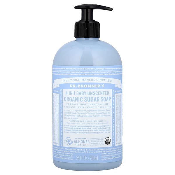 dbr96004_v_10.jpg Organic 4-in-1 Pump Soap Sugar Baby Unscented, 24 fl oz — Dr. Bronner's