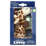 Lovey, Happy Paci™, силиконовый контейнер для соски и держателя для зубов, для детей от 0 до 12 месяцев, жираф, набор из 2 предметов — Dr. Brown's