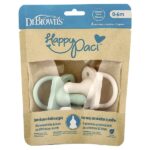 HappyPaci™, соска для детей 0–6 месяцев, зеленый, серый и бежевый, 3 шт. — Dr. Brown's