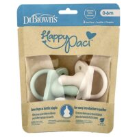 HappyPaci™, соска для детей 0–6 месяцев, зеленый, серый и бежевый, 3 шт. — Dr. Brown's