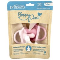 HappyPaci™, соска, для детей 0–6 месяцев, розовая, светло-розовый и белый, 3 шт. — Dr. Brown's
