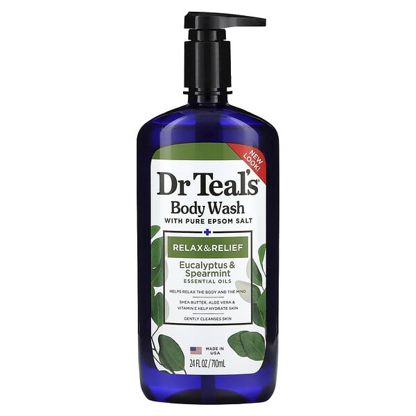 dct01159_v_8.jpg гель для душа, с чистой английской солью, Relax & Relief, эвкалипт и мята, 710 мл (24 жидк. унции) — Dr. Teal's