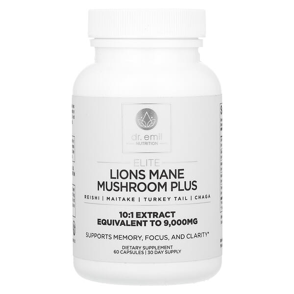 dem95685_v_8.jpg Elite, ежовик гребенчатый, гриб, плюс, 60 капсул — Dr. Emil Nutrition