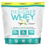 Designer Whey, натуральный порошок из 100% сывороточного протеина, французская ваниль, 1,82 кг (4 фунта) — Designer Wellness