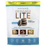 Designer Lite®, растительный и сывороточный протеиновый порошок, шоколадное печенье и крем, 720 г (1,6 фунта) — Designer Wellness