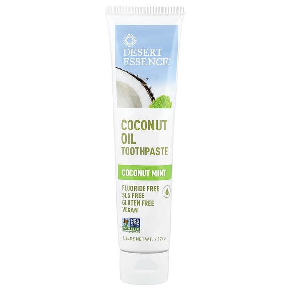 des33408_v_55.jpg Зубная паста с кокосовым маслом, Кокос и мята, 6,25 унции (176 г) — Desert Essence