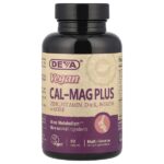 Cal-Mag Plus, веганская добавка премиального качества, 90 таблеток — Deva